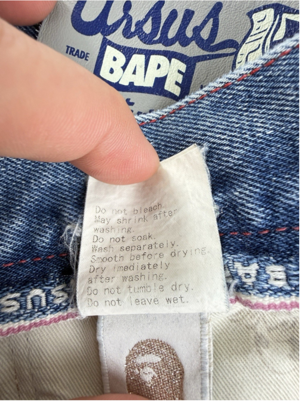 Ursus Bape Jeans Men's Size 32 W X 30 L/Medium Authentic Red Selvedge Made Japan - Picture 11 of 16
